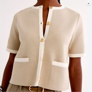 NWOT Abercrombie Short Sleeve Cardigan with Gold Buttons